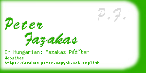 peter fazakas business card